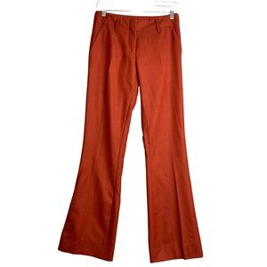 Derek Lam Wool Trouser Pants Womens 2 Orange Mid Rise Straight Leg Designer‎